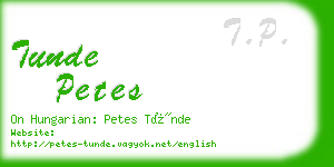 tunde petes business card